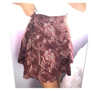 Wrap & tie paisley skirt